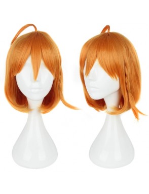 35CM Orange Wigs Heat Resistant Synthetic Fiber Hair Anime Cosplay Party for Sunshine Aqours Takami 
