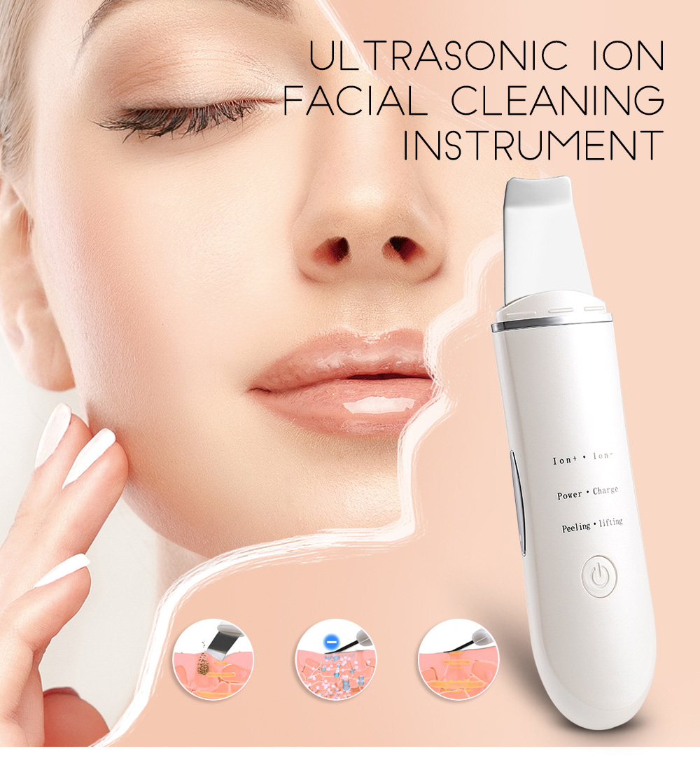 Ultrasonic Ion Skin Cleaner Facial Cleansing Spatula Beauty Instrument